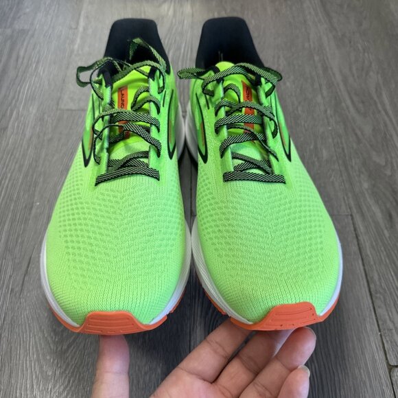 Size 9 - Brooks Launch 10 Volt Green Orange Running Shoe Men SAMPLE main image 3